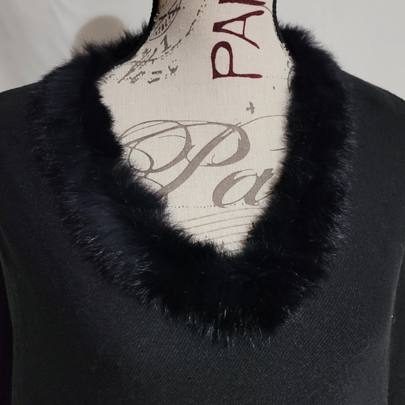 NWT Vintage BETTE SUNG faux fur lined poncho S/M - Picture 6 of 8